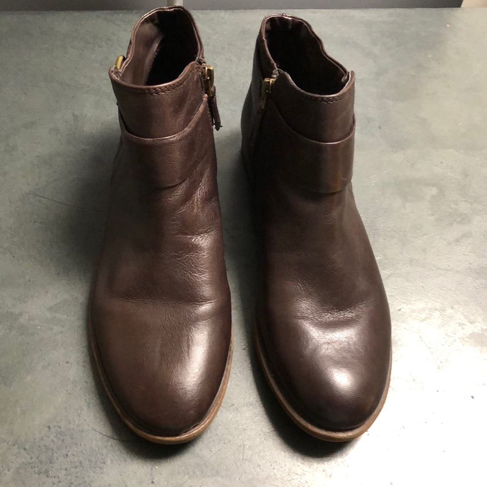 Franco Sarto Brown Leather Ankle Boots